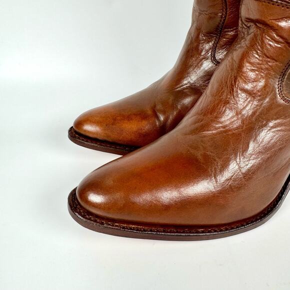 FRYE Demi Brown Tall Leather Studded Over The Knee Heeled Riding Boots Size 7 - Picture 5 of 11